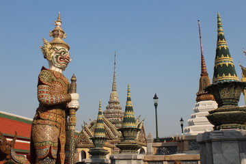 Fototapeta premium Thailand Thai Temple Temples Architecture Shrine Shrines Buddhist Buddhism Buddhist White Wall Walls Traditional Tradition Asia Asian Special Southeast