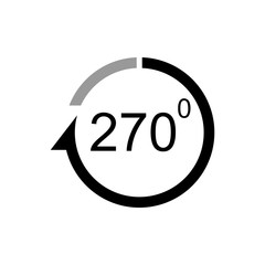 Angle 270 degrees vector icon