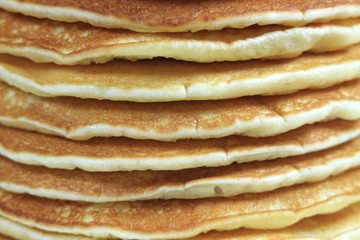 Closed up texture of  plain pancakes stack, for background, banner