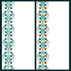 vector set with two card templates with lineal floral colorful traditional arabic decoration