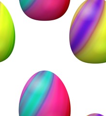 Beautiful colorful Easter eggs seamless pattern on white background
