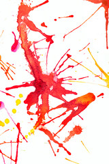 Colored blots on a white background