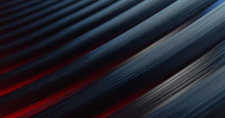 Metallic Reflection. Silver 3D Abstract red and blue metal background