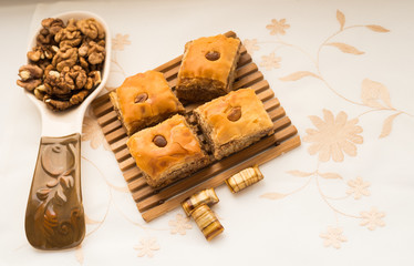 Eastern sweets. Arabic Traditional Celebratory Dessert. Baklava