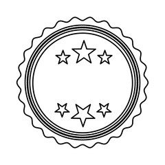 circle seal stamp with stars vector illustration design