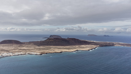 Volcanic island view in Lanzarote, Canary Islands