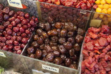 Mix of different dried fruits