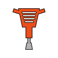 hydraulic hammer isolated icon vector illustration design