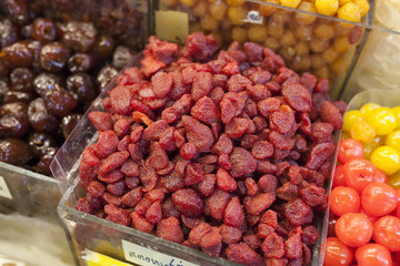 Mix of different dried fruits