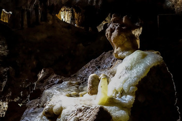 Fantastic stalactite caves and wall relief.