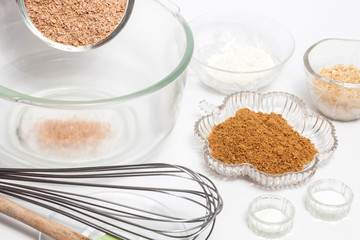 Wheat bran muffins preparation : Ingredients to prepare integral wheat bran muffins