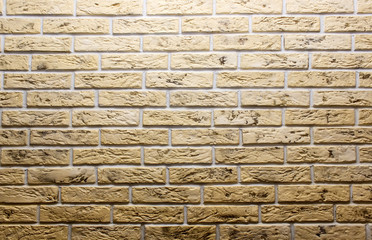 Brick wall. Texture. Lighting in the center.