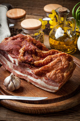 Boiled smoked bacon.