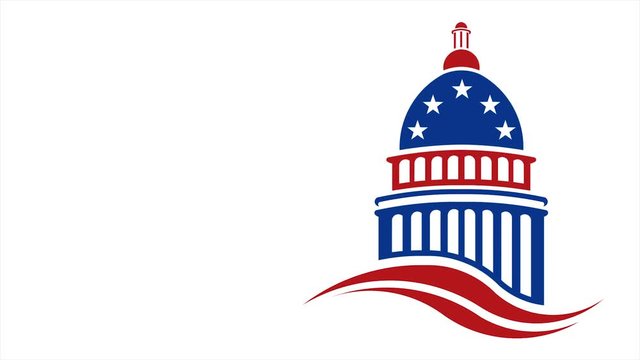 Capitol Building in Red White and Blue 4K Motion Graphic