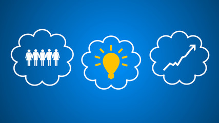 Business Blase Teamwork / Innovation / Wachstum blau