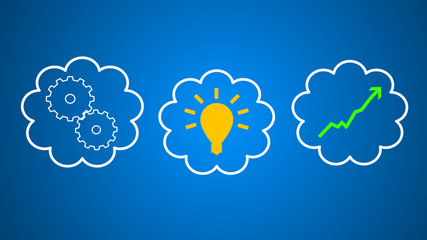 Geschäftsidee Erfolg Business Blase Effizienz / Innovation / Wachstum blau 
