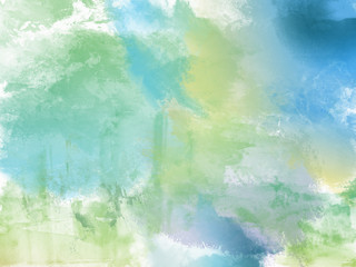 Fototapeta na wymiar Beautiful soft Blue and green Watercolor Background