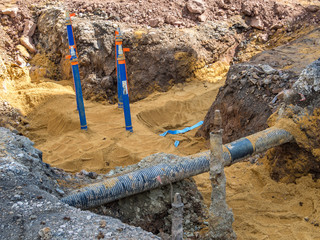 Wasserrohre Tiefbau