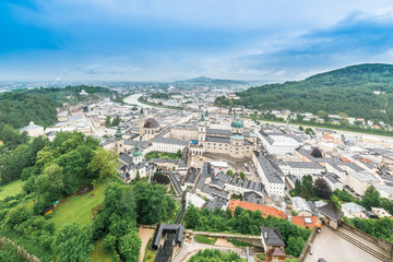 Fototapeta na wymiar Salzburg as seen from Hohensalzburg Castle, Austria
