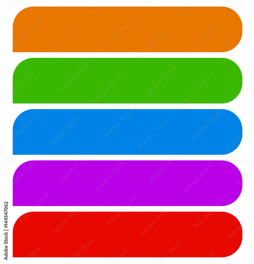 Fototapete simple button (or banner) shapes, background in 5 matching colors. web buttons, web banners
