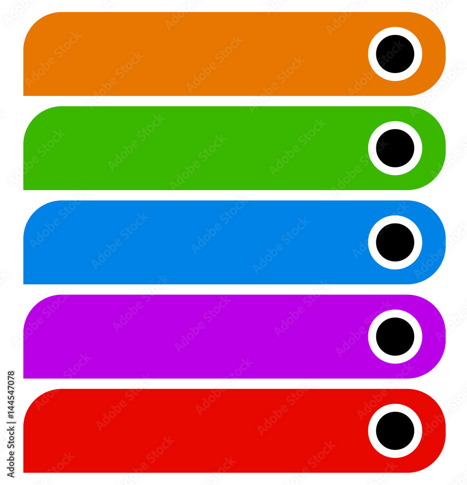 Poster simple button (or banner) shapes, background in 5 matching colors. web buttons, web banners