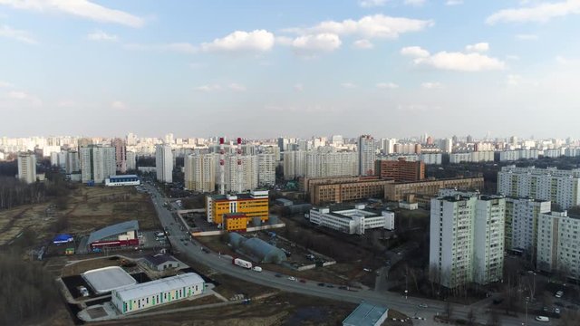 Moscow suburb. The view from the bird's flight