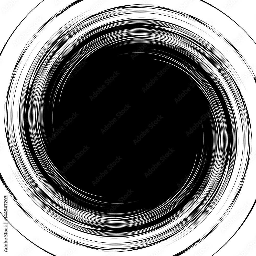 Leinwandbilder Abstract illustration with spiral, swirl element in clipping mask. Irregular concentric lines forming a vortex