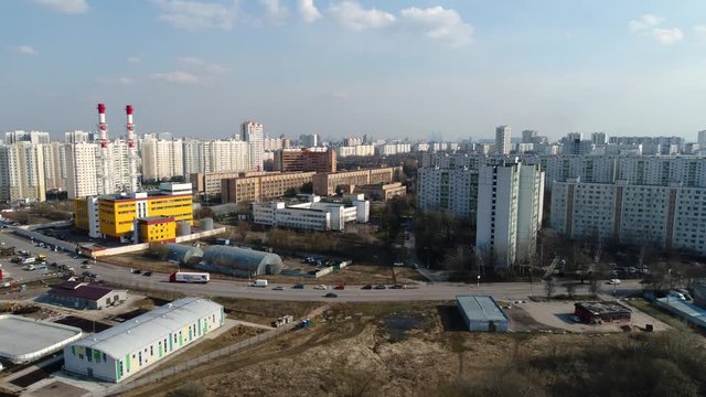 Moscow suburb. The view from the bird's flight