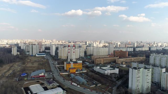 Moscow suburb. The view from the bird's flight