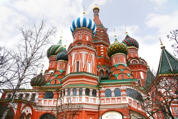 Fototapeta na wymiar Saint Basil's Cathedral, is a church in the Red Square in Moscow, Russia.