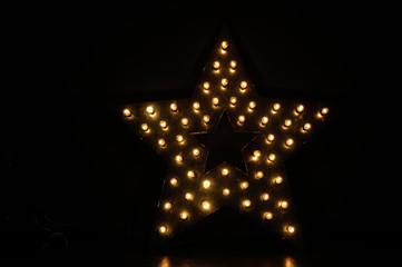 Big star and lots of light bulbs