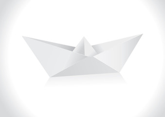 Origami Paper Boat Vector Illustration