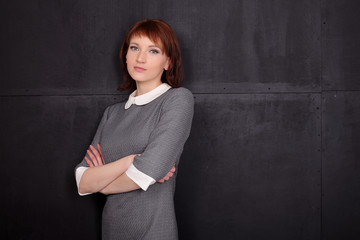 serious woman in a business suit
