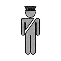 airport police silhouette icon vector illustration design