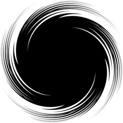 Abstrakcjonistyczna ilustracja z spiralą, zawijasa element w ścinek masce. Nieregularne koncentryczne linie tworzące wir - 144549057
