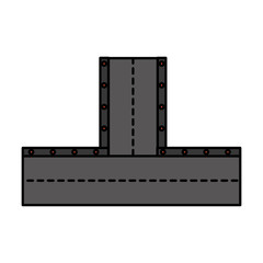 Obraz premium Road intersection isolated icon vector illustration design