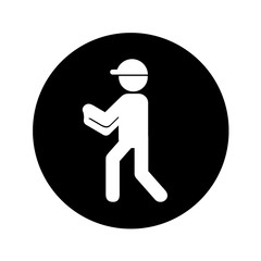 airport worker silhouette icon vector illustration design