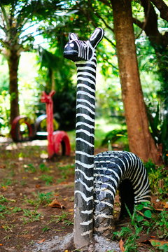 Small animal statue in the children's playground