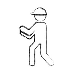 airport worker silhouette icon vector illustration design