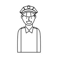 airport police silhouette icon vector illustration design