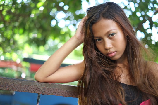 Attractive look of young beautiful Asian girl