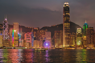 Naklejka premium Skyline on Victoria Harbor Hong Kong