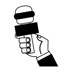 Journalist microphone isolated icon vector illustration design