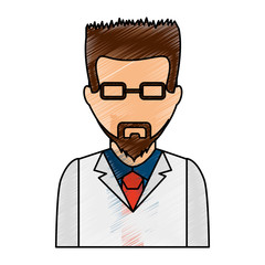 scientific avatar character icon vector illustration design