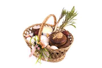 Fototapeta na wymiar Easter basket meal for sanctify, Ukraine