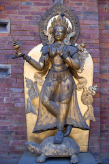 Fototapeta na wymiar Ancient statue in Royal Palace in Patan, Kathmandu Valley, Nepal