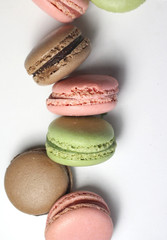 Mix of multicolored French macarons