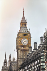 Obraz na płótnie Canvas Big Ben against cloudy sky, London, UK