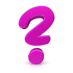 pink question mark 3d isolated symbol rosa