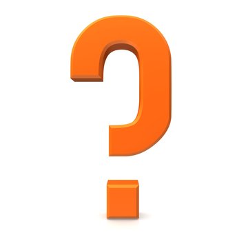 question mark 3d orange isolated symbol sign icon three-dimensional